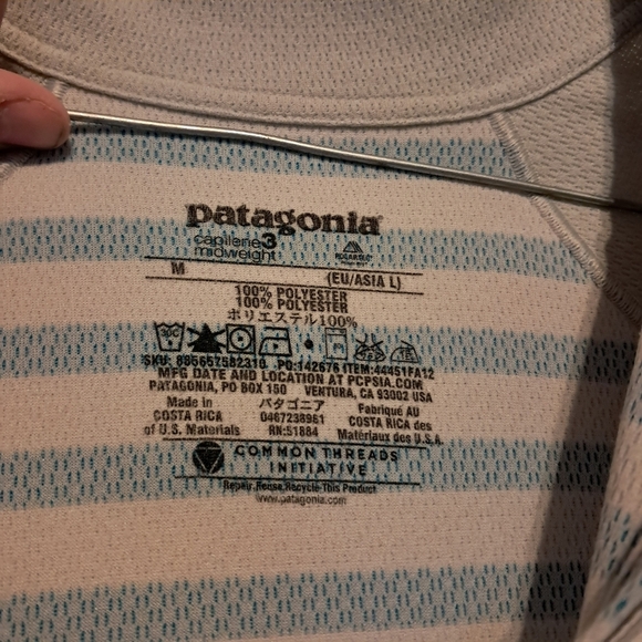 Patagonia Capilene 3 Midweight Half Zip Striped Pullover Base Layer Women's Med - Picture 8 of 8